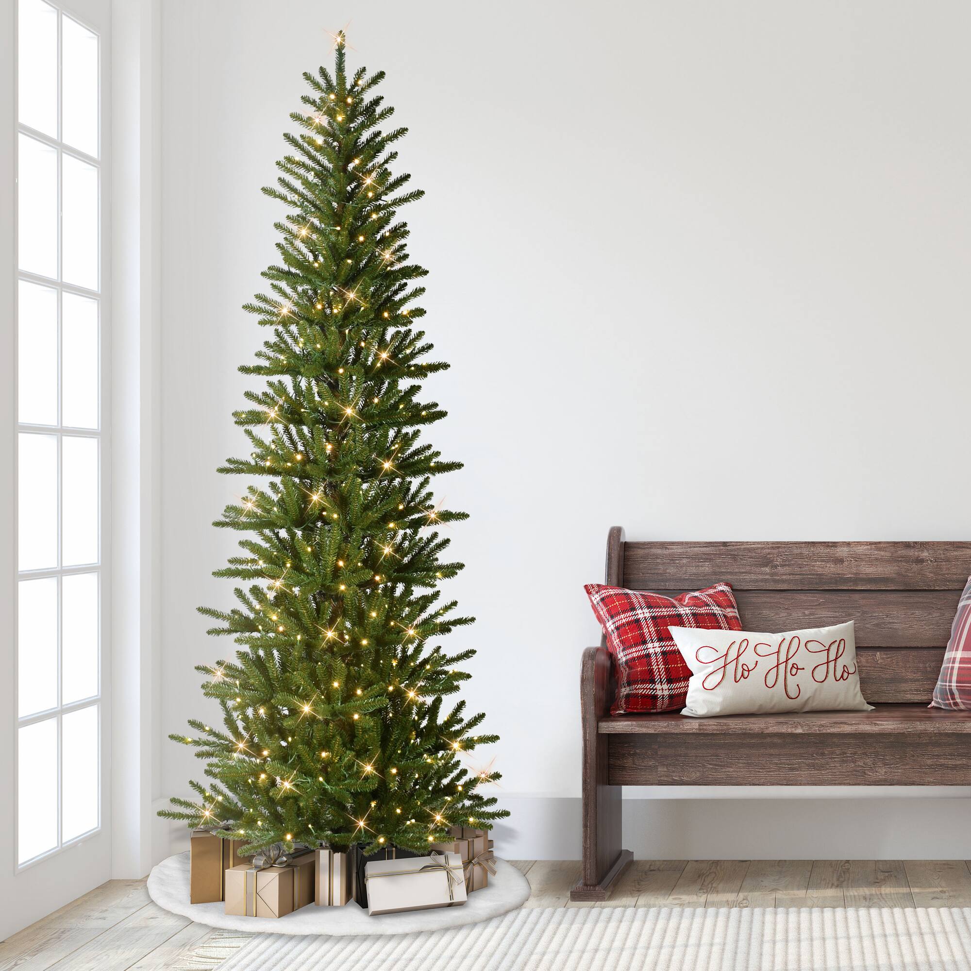 7.5ft. Pre-Lit Mountain Spruce Artificial Christmas Tree, Warm White LED Lights